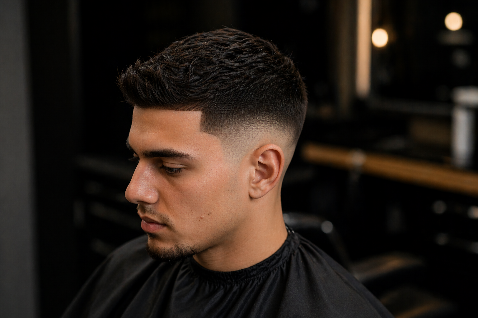 Strak geknipte haircut met nette finish